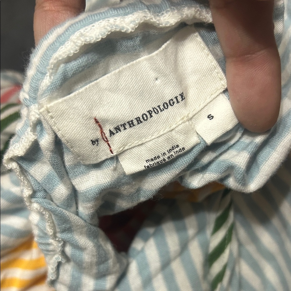 Anthropologie Striped Halter V Neck Top - Picture 3 of 3